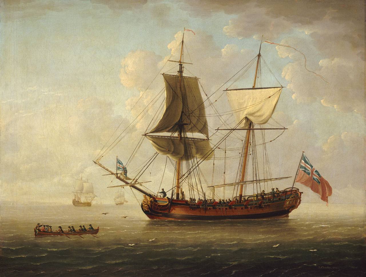 British Tars, 17401790 A Naval Brigantine in a Calm Sea, 1752