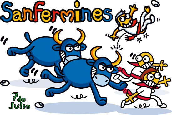 Sanfermines cartoon - vector