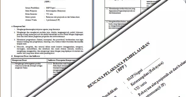 Rpp Prakarya Kelas 7 Kurikulum 2013 Revisi Terbaru Semester 1 Dan 2 Berkas Edukasi