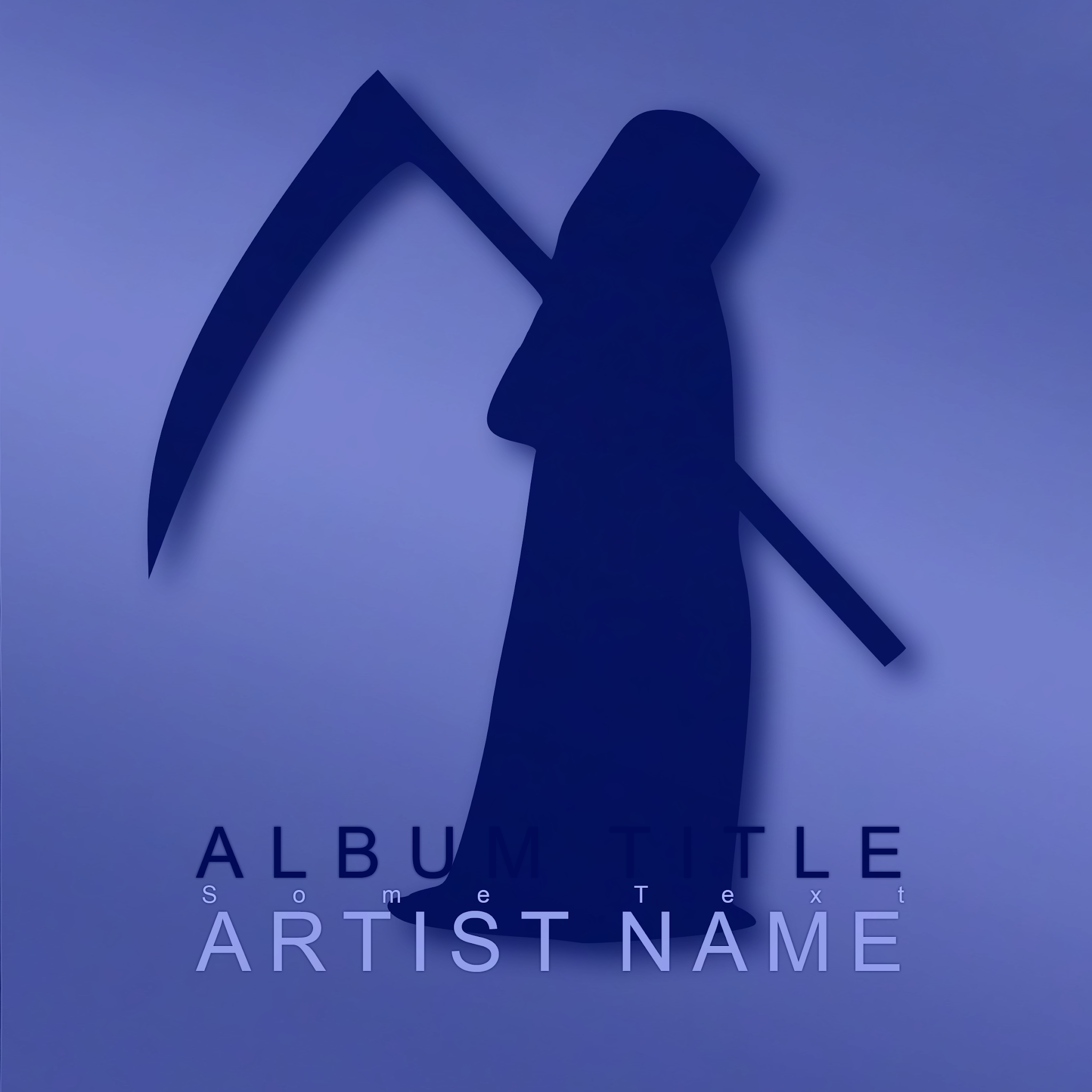 Music cover artwork design showing spooky angel of death silhouette with 3D graphic effects. Suitable for use in CD case/booklet, vinyl, mp3 downloads, Spotify, iTunes/Apple Music, CD Baby and all digital music services