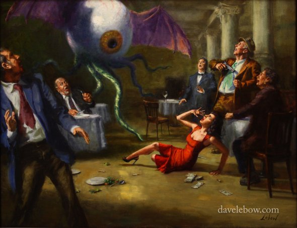 As surreais e fantásticas pinturas vintage com um toque de terror e heavy metal de Dave Lebow Dave Lebow deviantart arte pinturas vintage surreais fantasia heavy metal terror ficção lovecraft