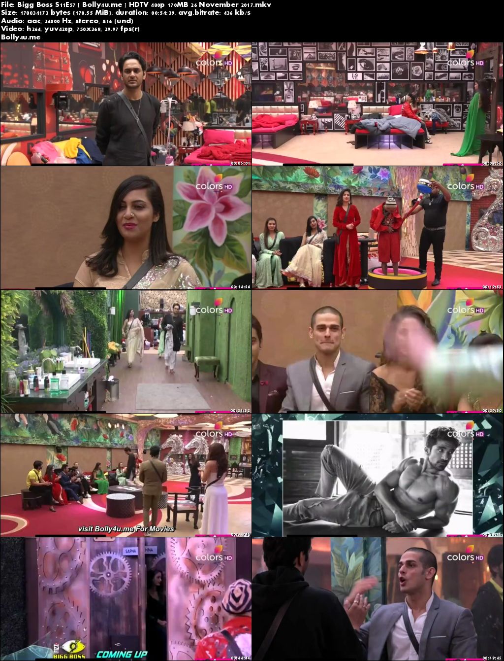 Bigg Boss S11E57 HDTV 480p 150MB 26 November 2017 Download