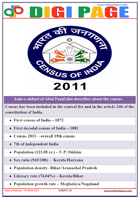     DP | CENSUS | 01 - MAR - 17 | IMPORTANT FOR SBI PO