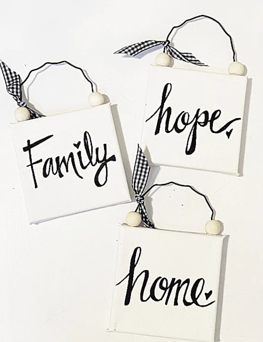 home, family and hope signs