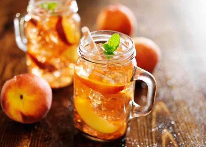 Peach Iced Tea Recipe from Fresh or Frozen Peaches Koti Beth
