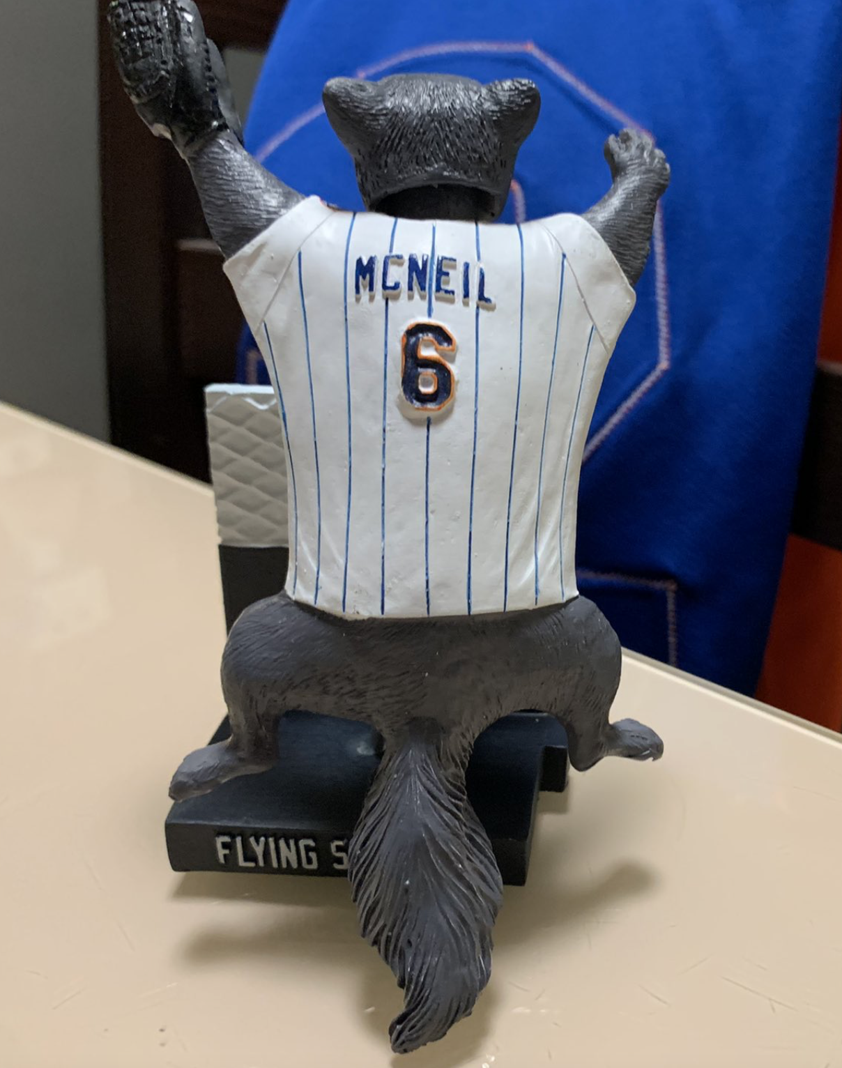 New York Mets star Jeff McNeil shows off his 'bat flip' bobblehead 