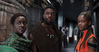 Chadwick Boseman, Lupita Nyong'o and Letitia Wright in Black Panther