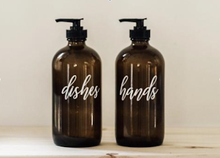 Amber Soap Dispenser Bottles 
