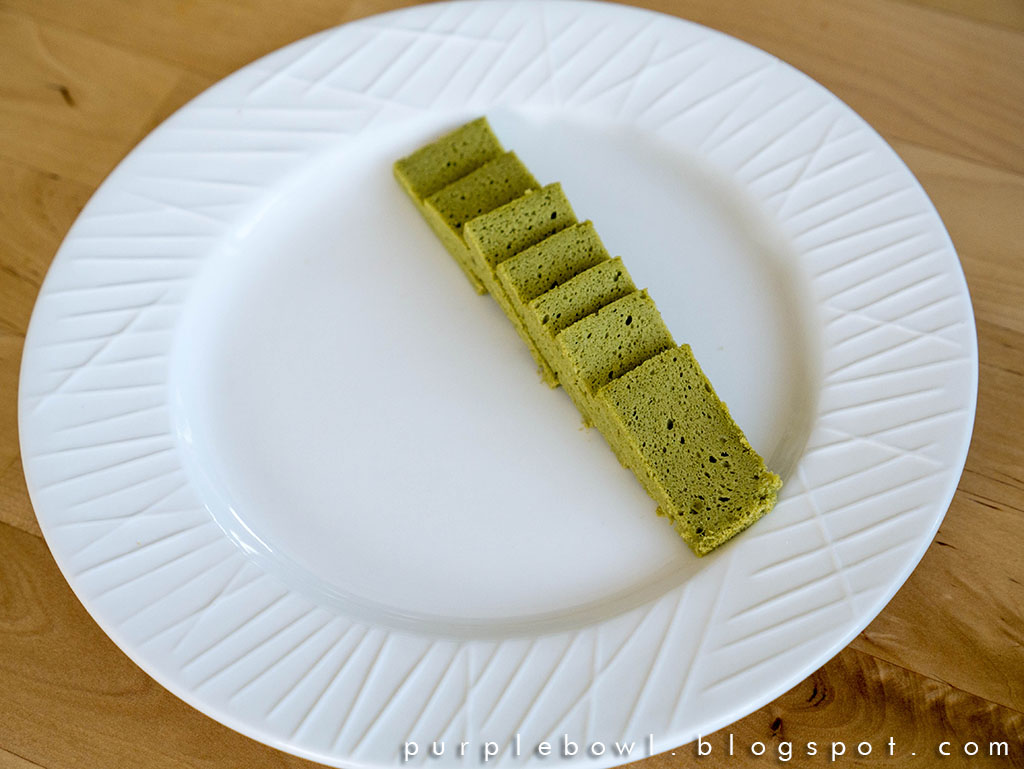 Purple bowl Japanese green tea cheesecake recipe