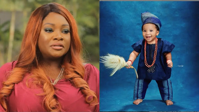 I am in tears– Toolz O cries over her son on his first birthday (Photos)