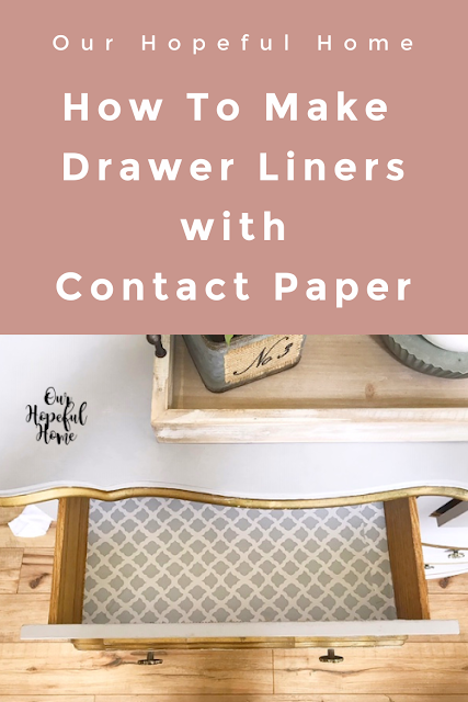 How To Line Drawer With Contact Paper  Nightstand Drawer Update -  Hydrangea Treehouse