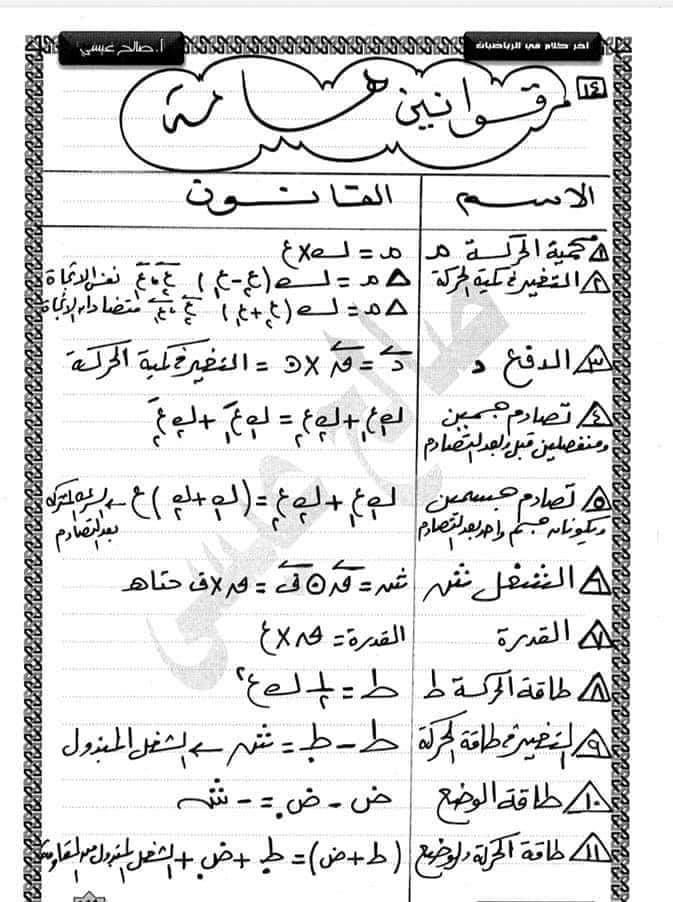 لطلاب الثانوية العامة.. خلاصة الديناميكا + ٦٠ سؤال بالإجابات 3