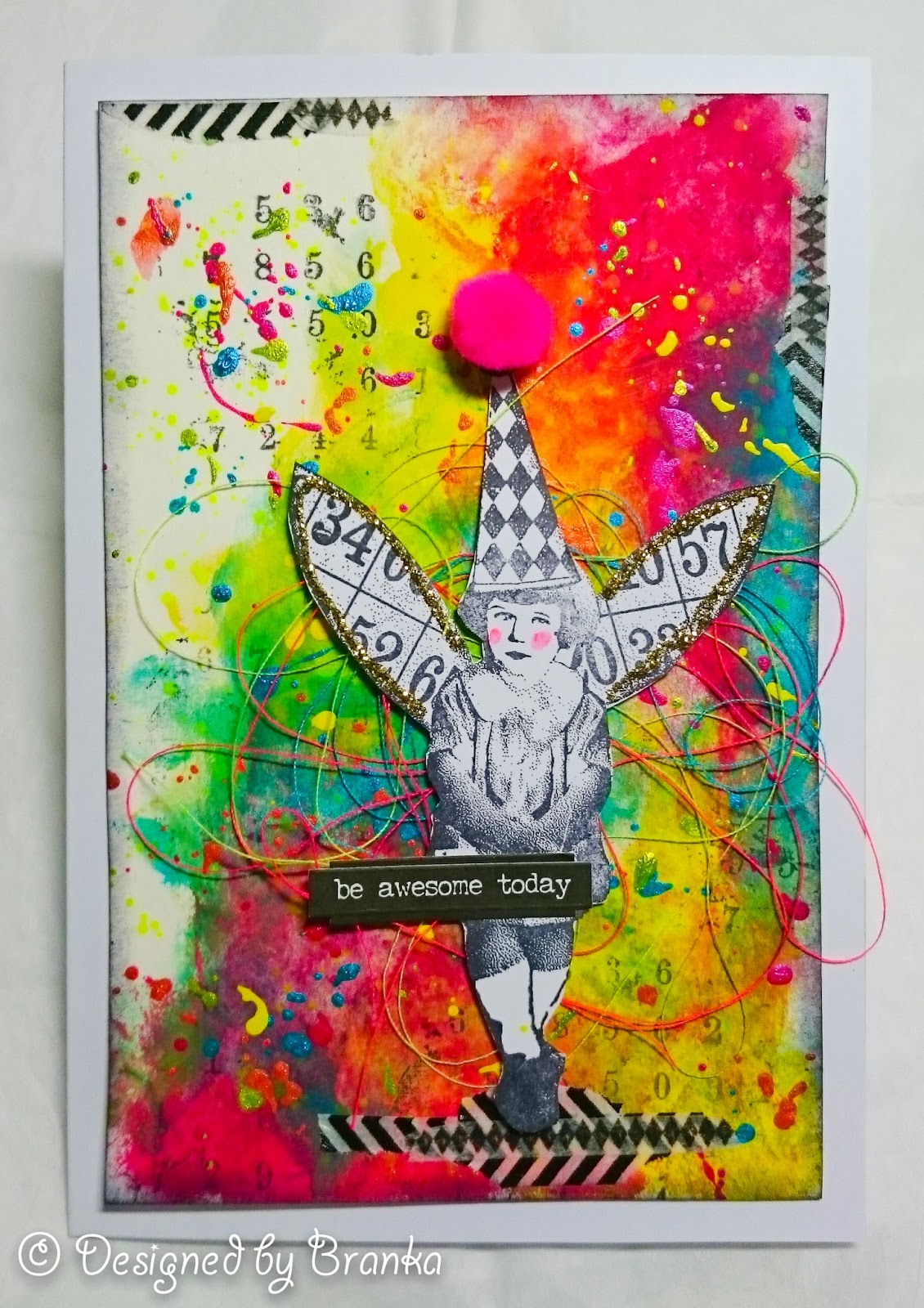 Vintage Handmade Fairy Mixed Media Birthday Card