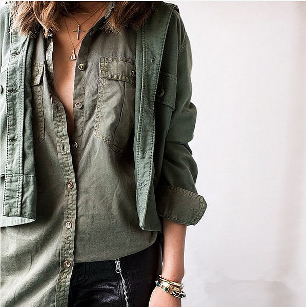 STREET STYLE INSPIRATION; ARMY GREEN JACKET.