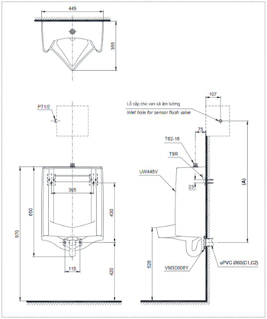 Bồn tiểu nam TOTO UT904R