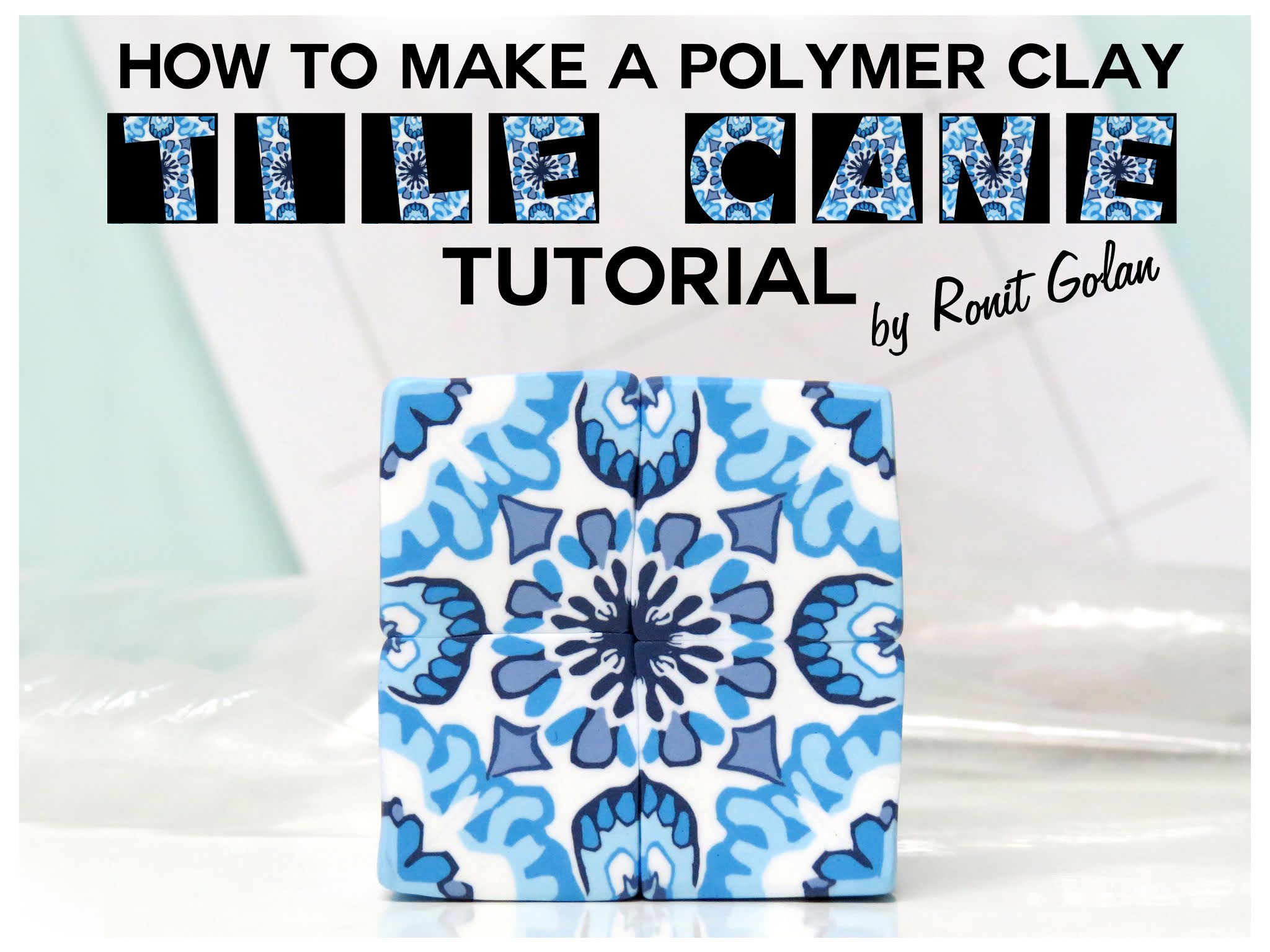 Mosaic Cane Polymer Clay Tutorial - How to make mosaic cane and turn it  into a slab 