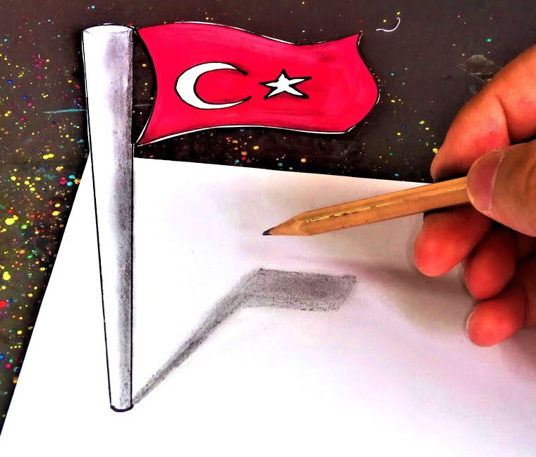 turk bayragi resimi cizme yarismasindaki gorseller 13