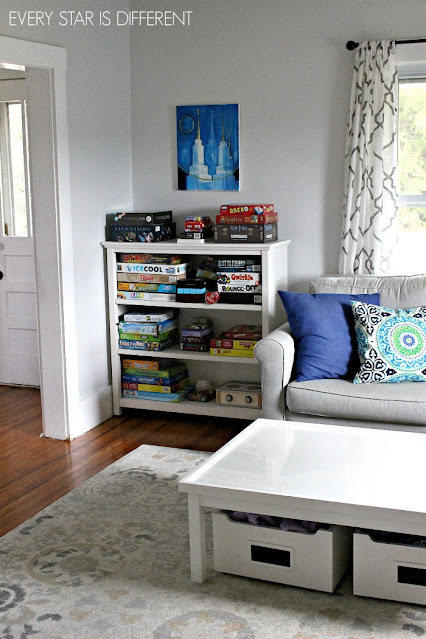 A Minimalist Montessor Home Tour: Board Game Storage