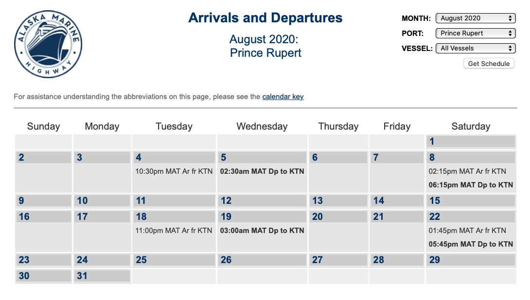 North Coast Review: AMHS releases Summer Sailing Schedule with Prince North Coast Review: AMHS releases Summer Sailing Schedule with Prince