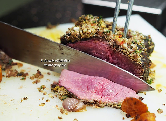  Baked Crusted Chestnut & Mustard Australian Striploin With Condiments