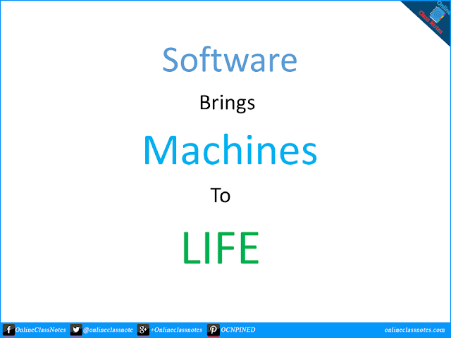 "Software brings the machine to life" - Justify this statement. "Software brings the machine to life" - Justify this statement.