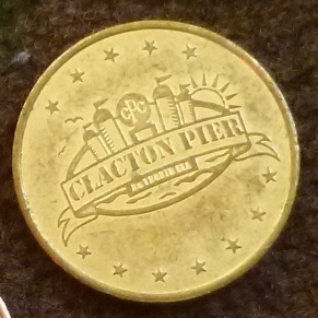 One of the old Clacton Pier tokens from my collection. I love the address of the pier - No. 1 North Sea!