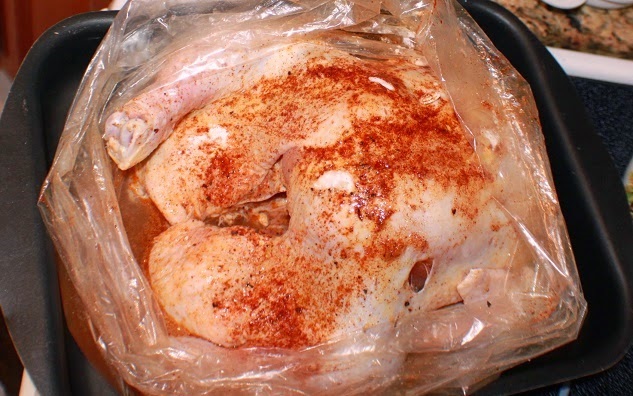 this is a beer roasted paprika chicken baked in an oven roasting bag. This has seasoning and been marinated over night to keep it juicy. The recipe shows how to make this smoked beer infused paprika chicken for whole chickens and chickens pieces like the thigh and legs.