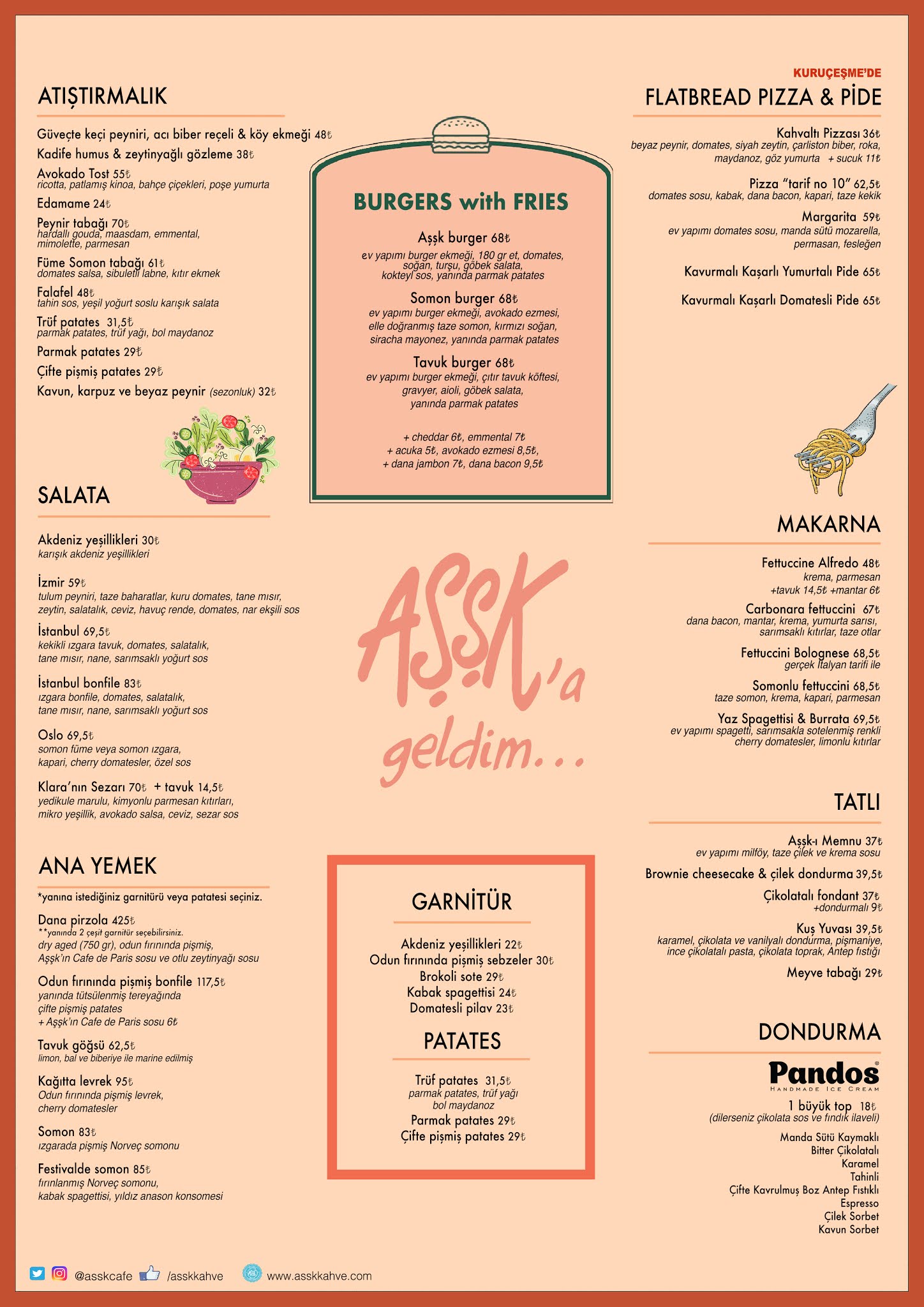 AŞŞK KAHVE MENU Aşşk Kahve