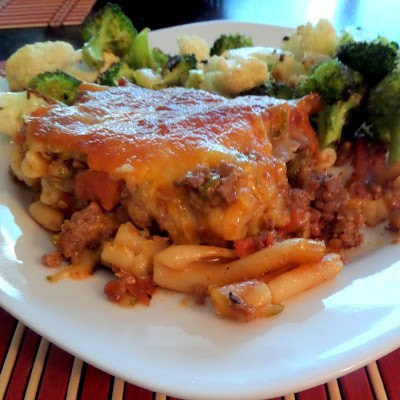Bacon Cheeseburger Casserole:  A pasta casserole made with my favorite burger toppings.