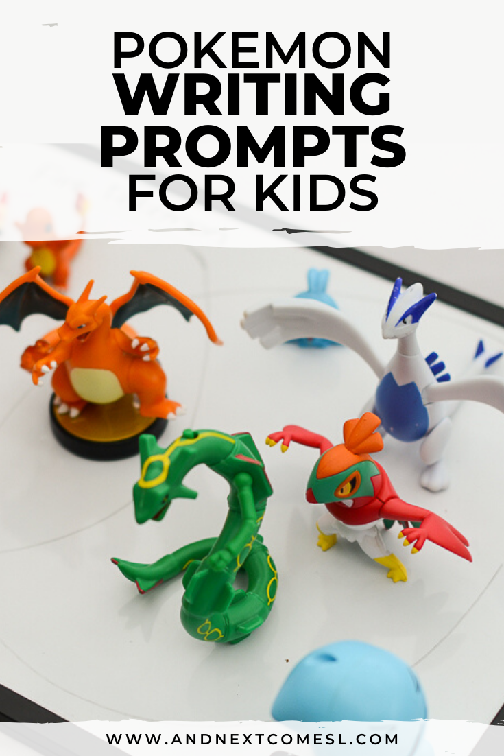 Pokemon themed writing prompts for kids - includes a free printable!
