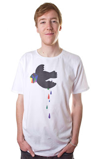 YACKFOU T-Shirt »Geometric Bird«