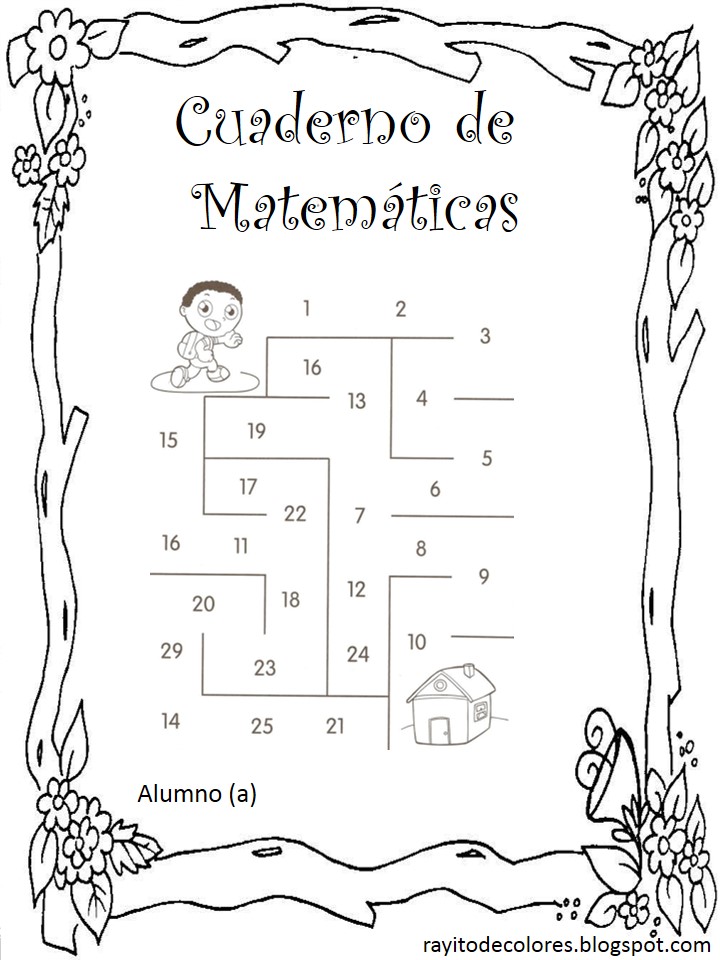 carátula escolar para matemáticas