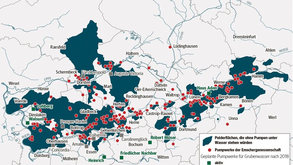 This is what the Ruhr area would look like if the pumps were to stand still