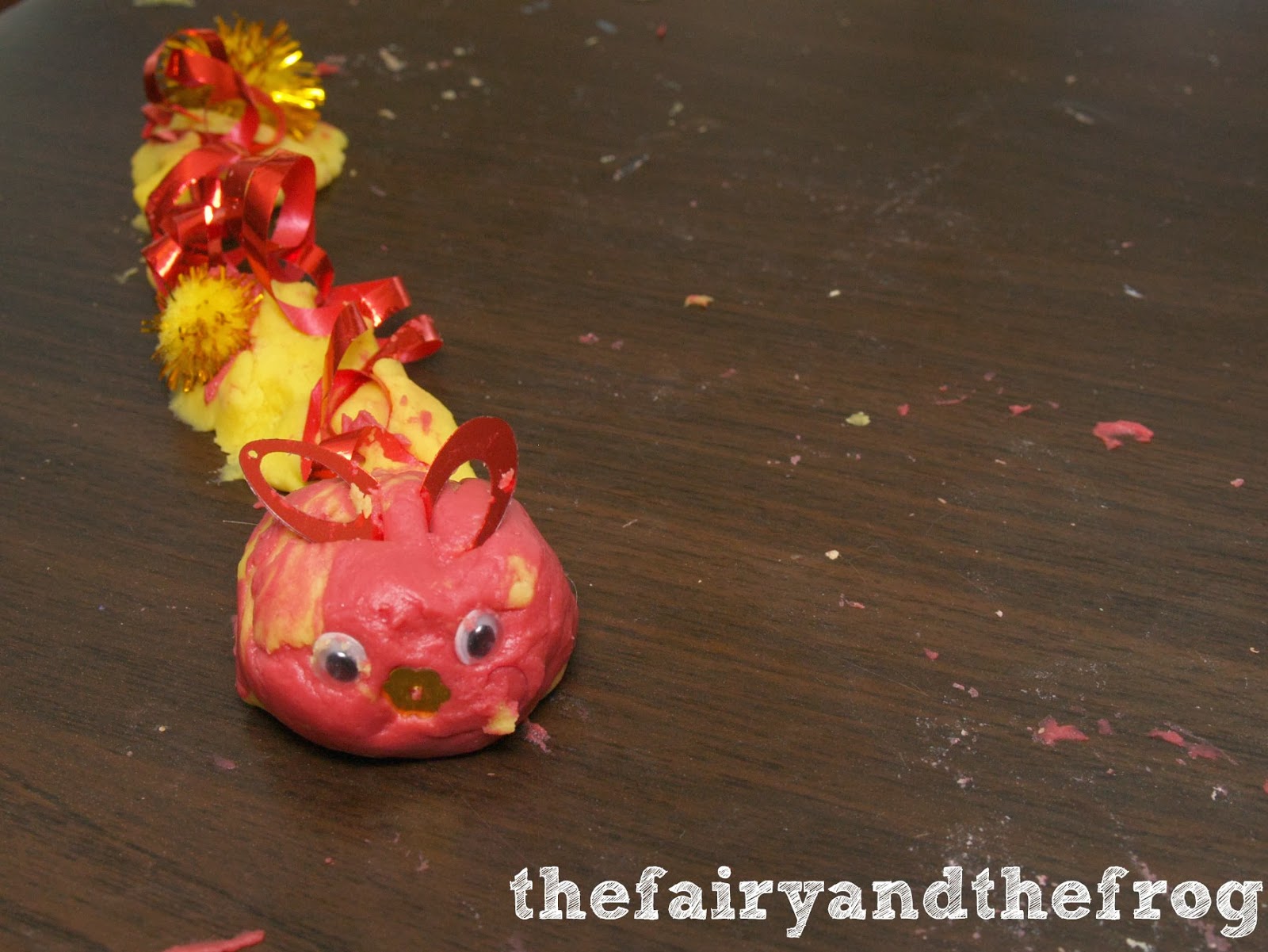 The fairy and the frog Chinese New Year inspired Dragon playdough