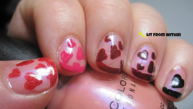 French tip ombre with hearts