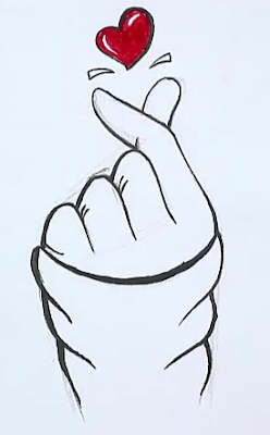 رسم طرقعة الاصابع الكورية