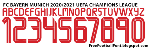 Free Football Fonts Fc Bayern Munich 21 Uefa Champions League Adidas Font