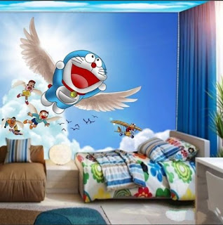 Wallpaper dinding doraemon 3D