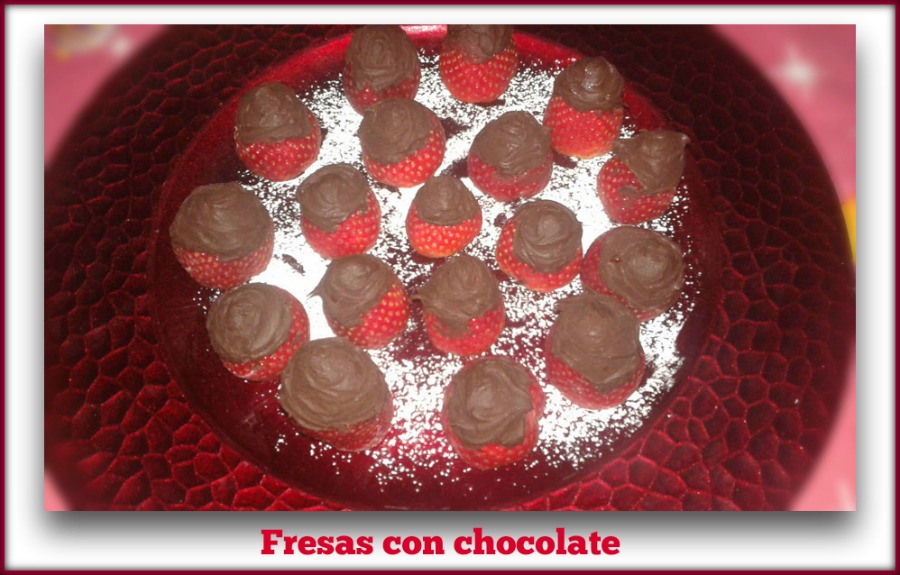 fresas con chocolate