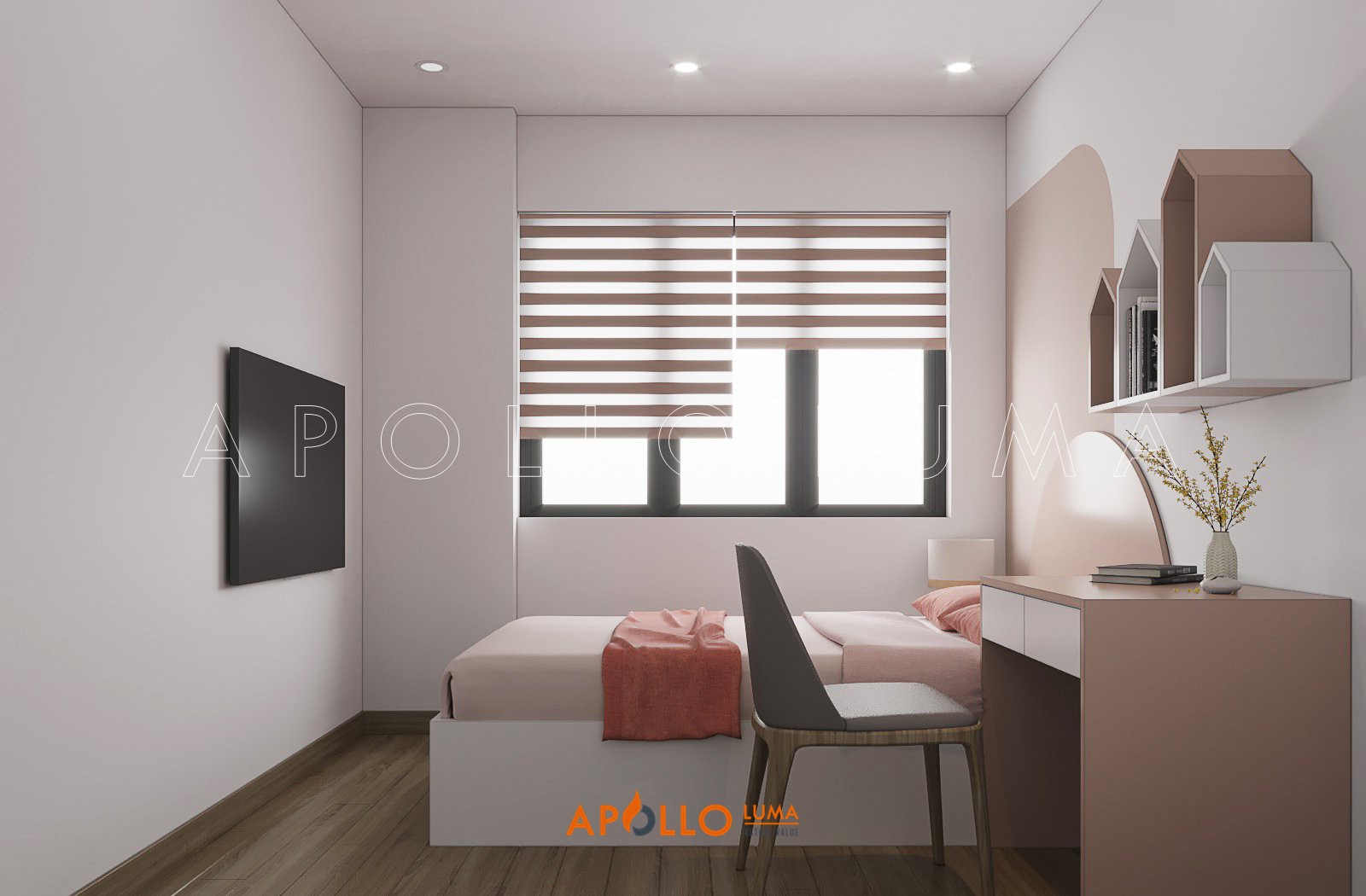 Thiết kế nội thất căn hộ 3 phòng ngủ Vinhomes Ocean Park