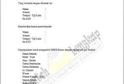 3 Contoh Surat Kuasa Pengambilan Bpkb Stnk Motor Mobil