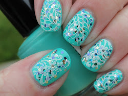 aqua nail designs nails turquoise polish pretty prom newdesignfile glitter