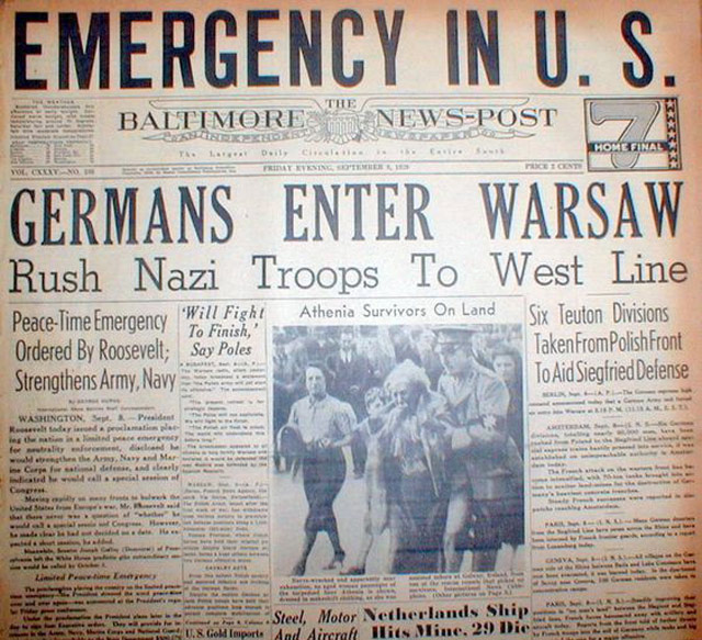 Baltimore New-Post, 8 September 1939 worldwartwodaily.filminspector.com