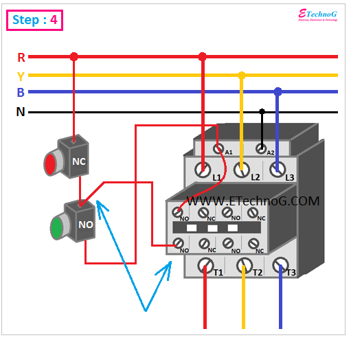 Contactor Holding Circuit With Push, Electrically Held Contactor Wiring Diagram