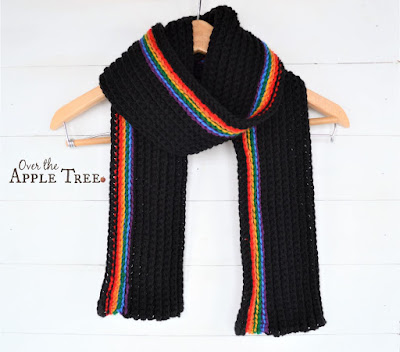 The Dark Rainbow Scarf, FREE PATTERN by Over The Apple Tree