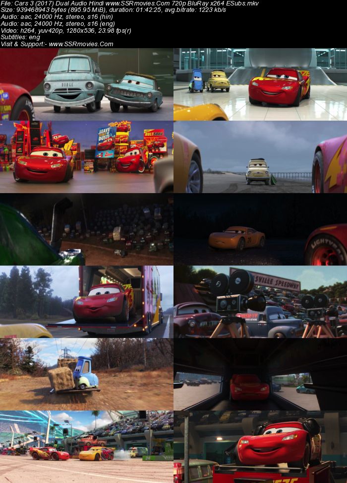 Cars 3 (2017) Dual Audio Hindi 480p BluRay x264 300MB ESubs Movie Download