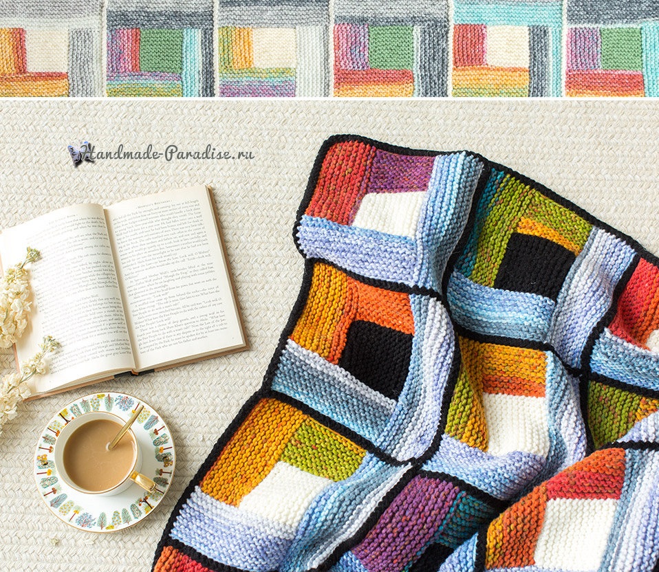 Схемы вязания спицами пледа «Пэчворк» (5)