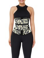 Double-Belt Latex Waist Trainer Dollar Pattern Flatten Tummy