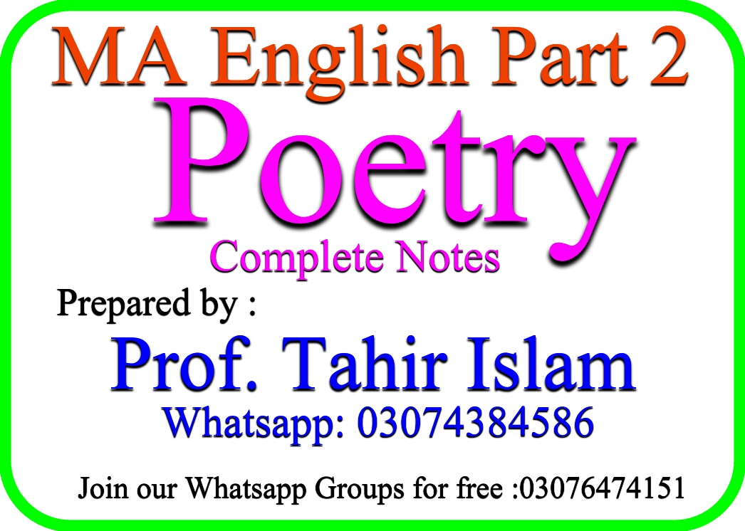 Poetry MA English Part 2 Complete Notes For All Universities poetry-ma-english-part-2-complete-notes-for-all-universities