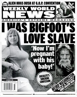 Image result for tabloid bigfoot
